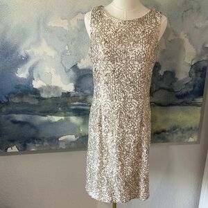 Leslie Fay Fully Lined 8 Gold Sequined Dress